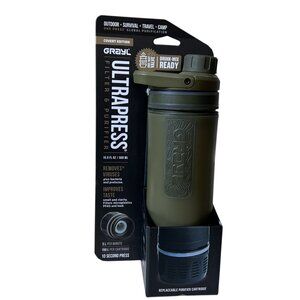 GRAYL UltraPress Covert Edition Water Filter&Purifier Bottle 16.9 oz Olive Drab